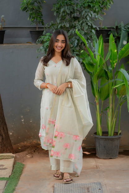 AL 577 Jhamdhani kurta set with dupatta (with lining )