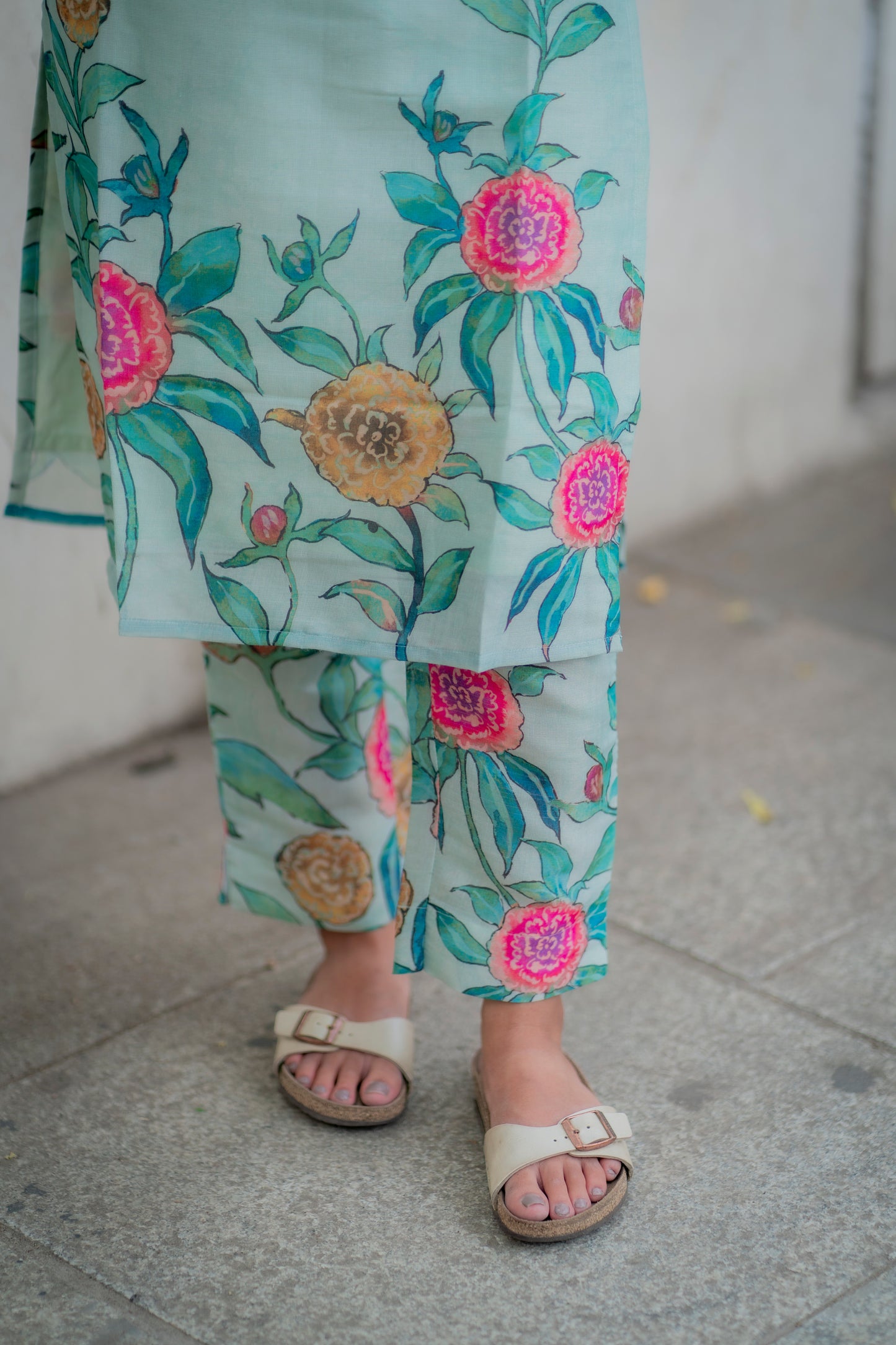 AL 461 Semi tussar co ords with lining