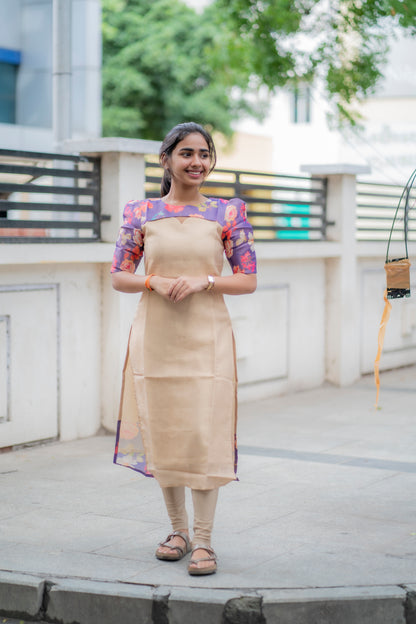 AL 457 Tissue Kurti with lining