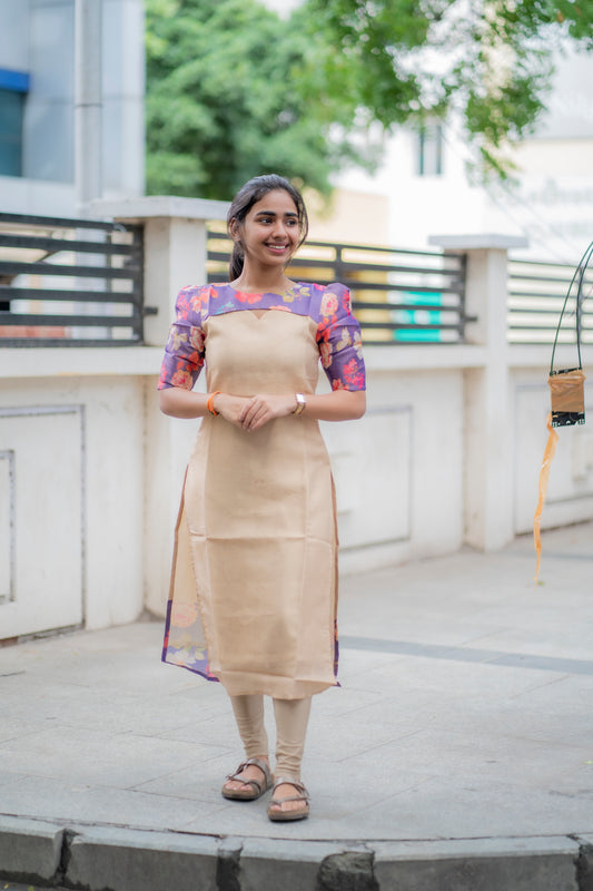 AL 457 Tissue Kurti with lining