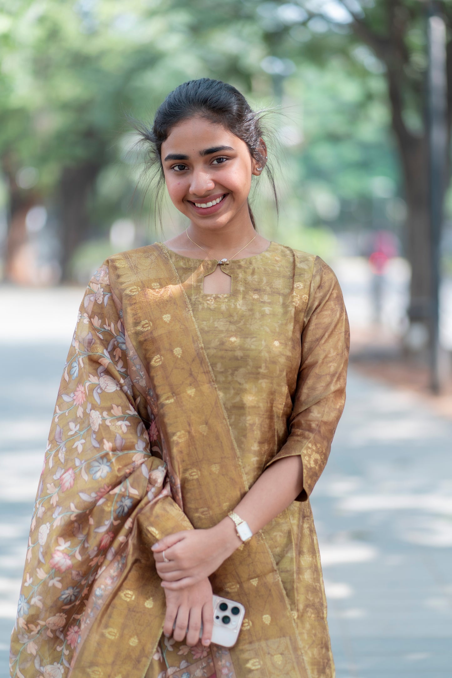 AL 343 Semi tussar kurti with duppatta