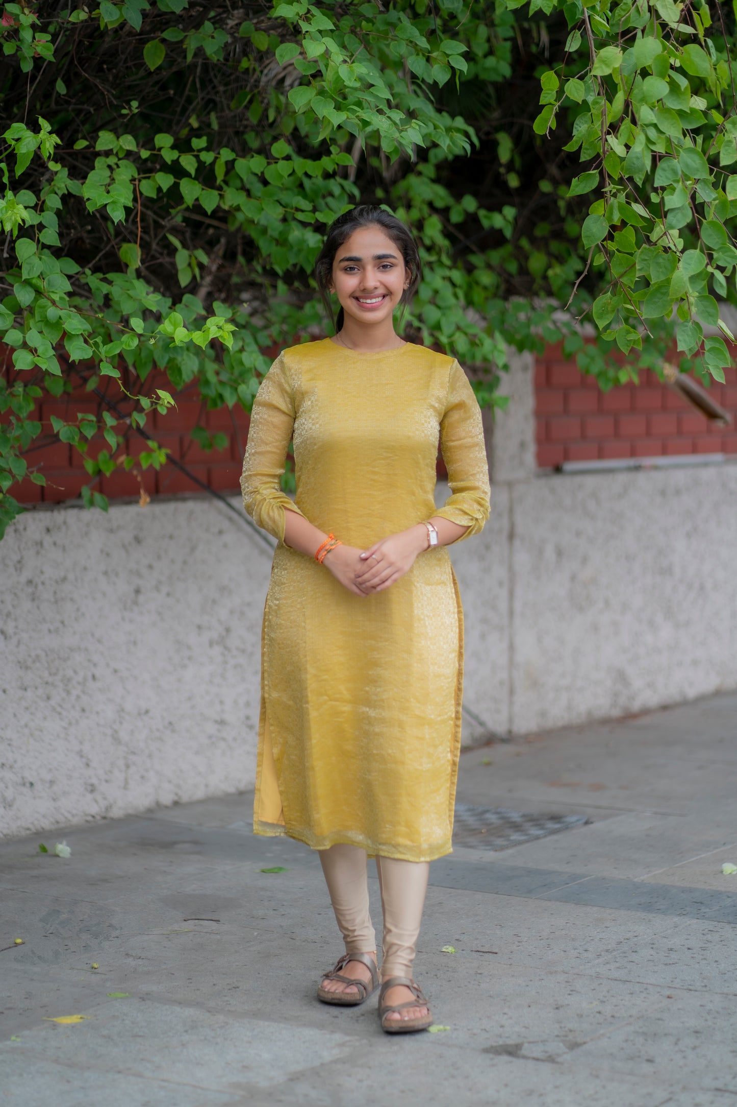 AL 455 Glass tissue kurti with lining