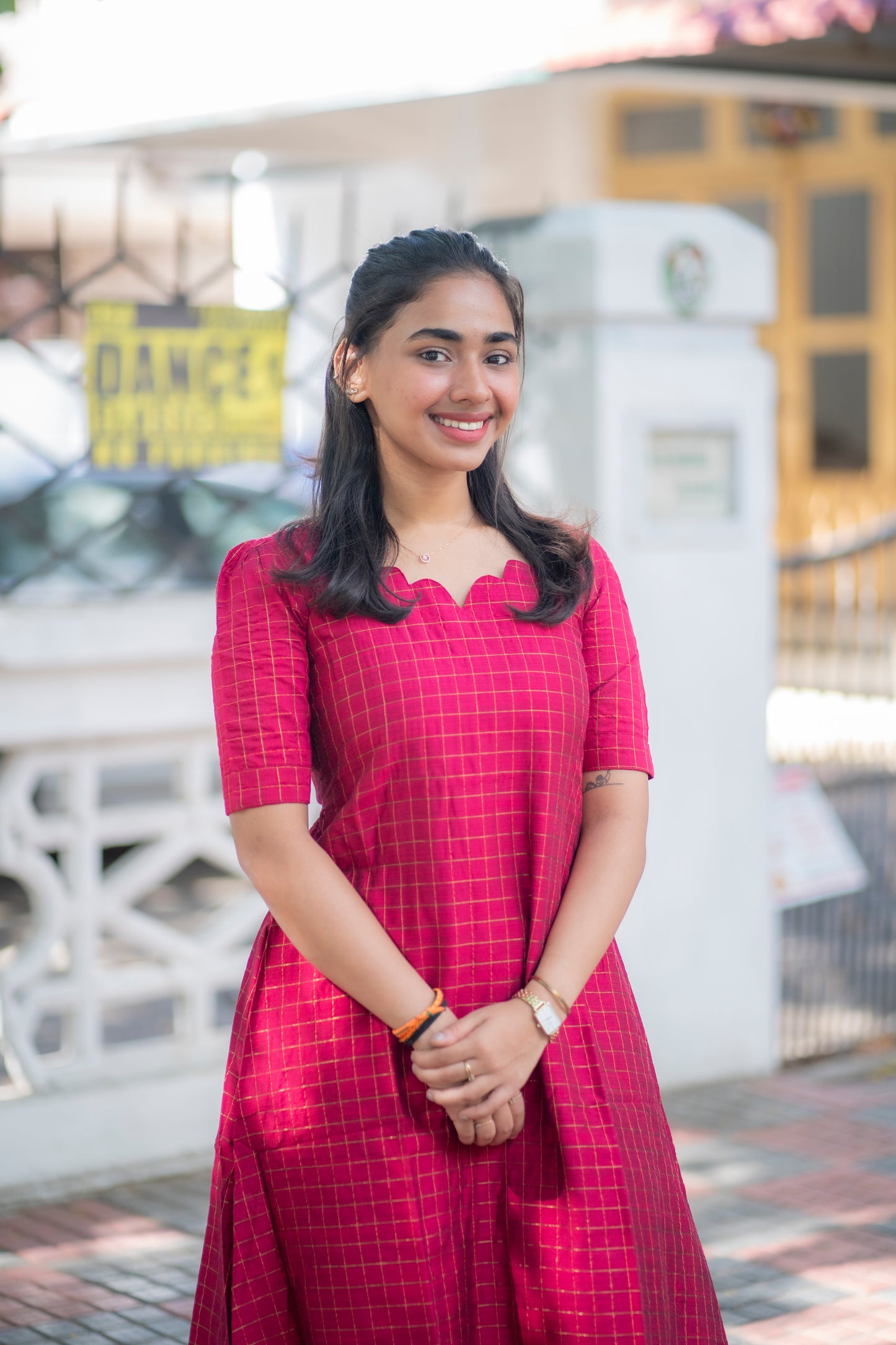 AL 514 Raw silk A line kurti with lining