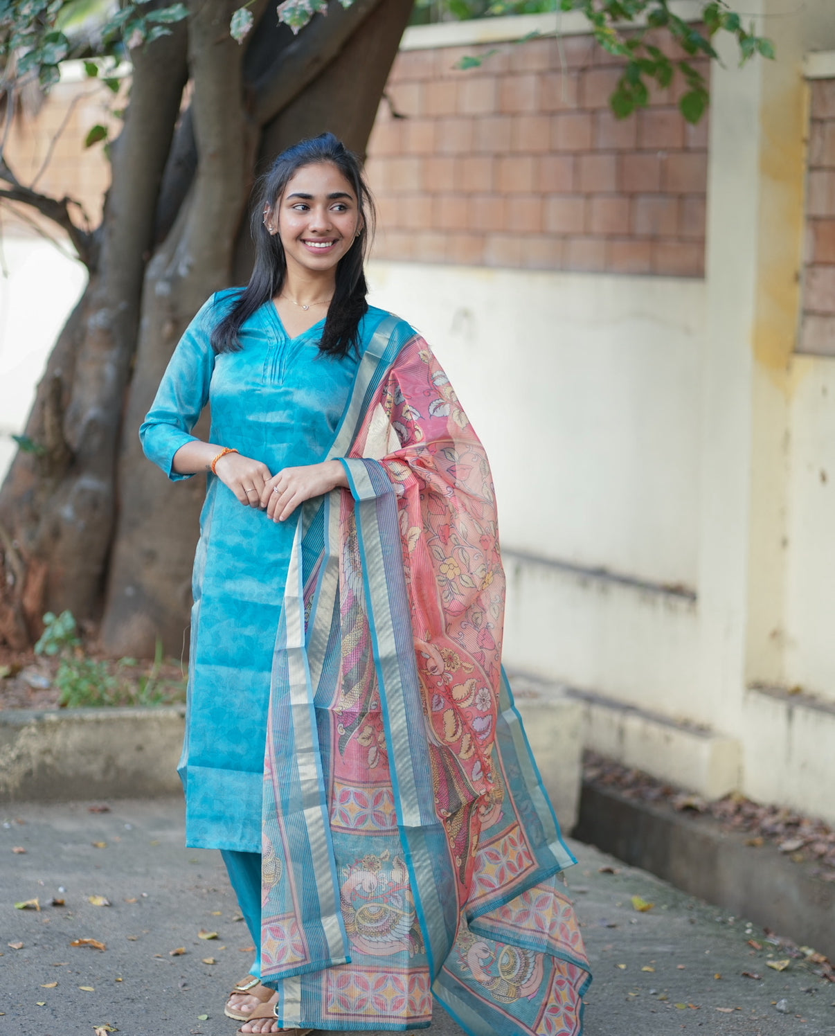 AL 535 Semi tussar kurta set with duppatta (with lining)