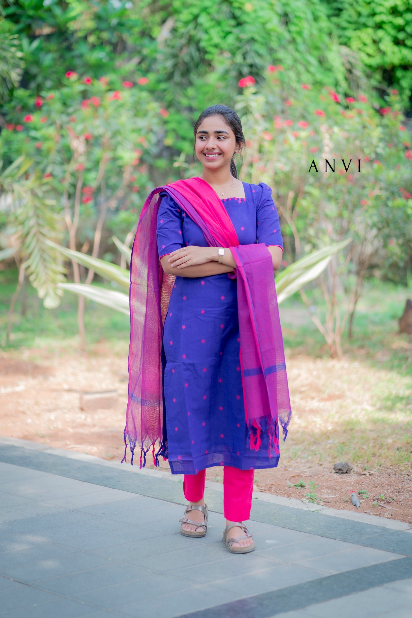 Al 418 Cotton kurta set with duppatta (with lining)