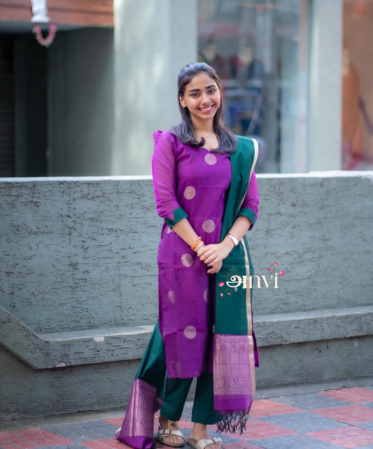 AL 485 Premium silk kurta set with dupatta (with lining)