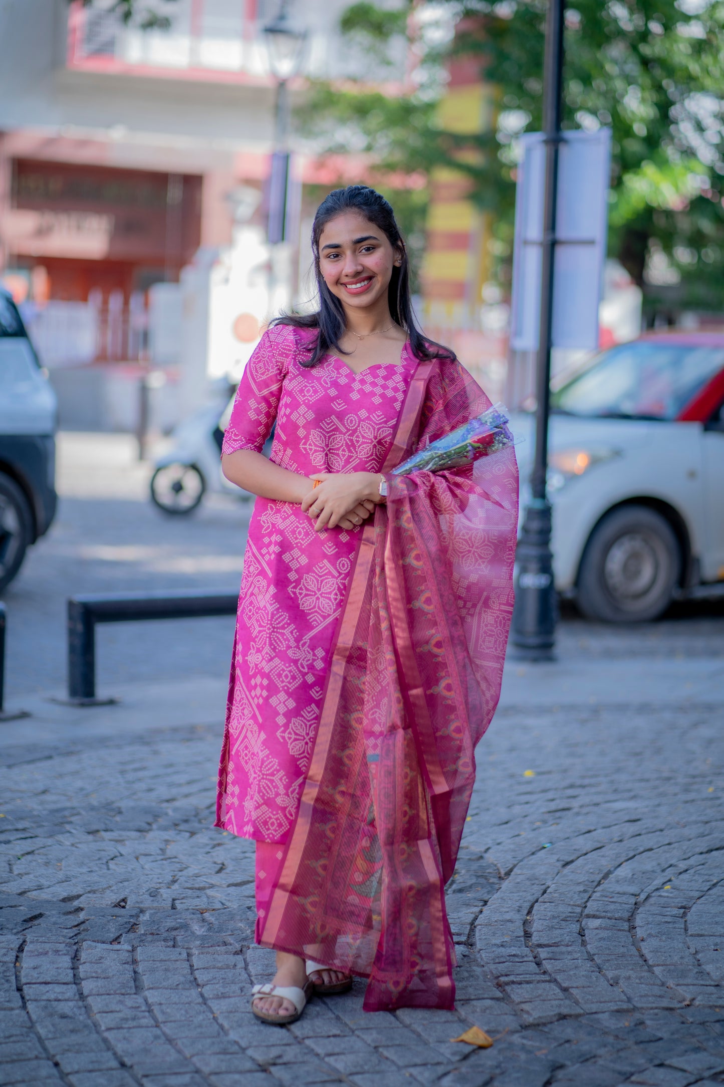 AL 521 Semi tussar kurta set with duppatta (with lining)