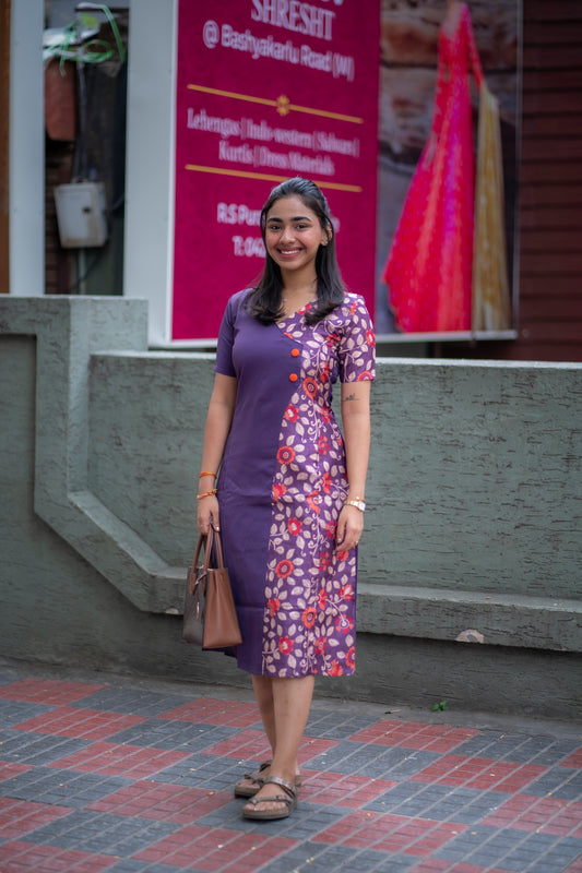 AL 509 Half and half maxi with back tie with lining