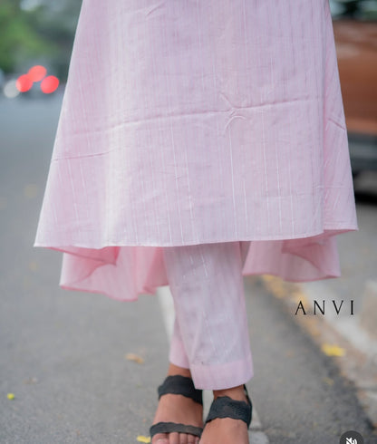AL 599 Cotton co ords with zari lines (with lining)