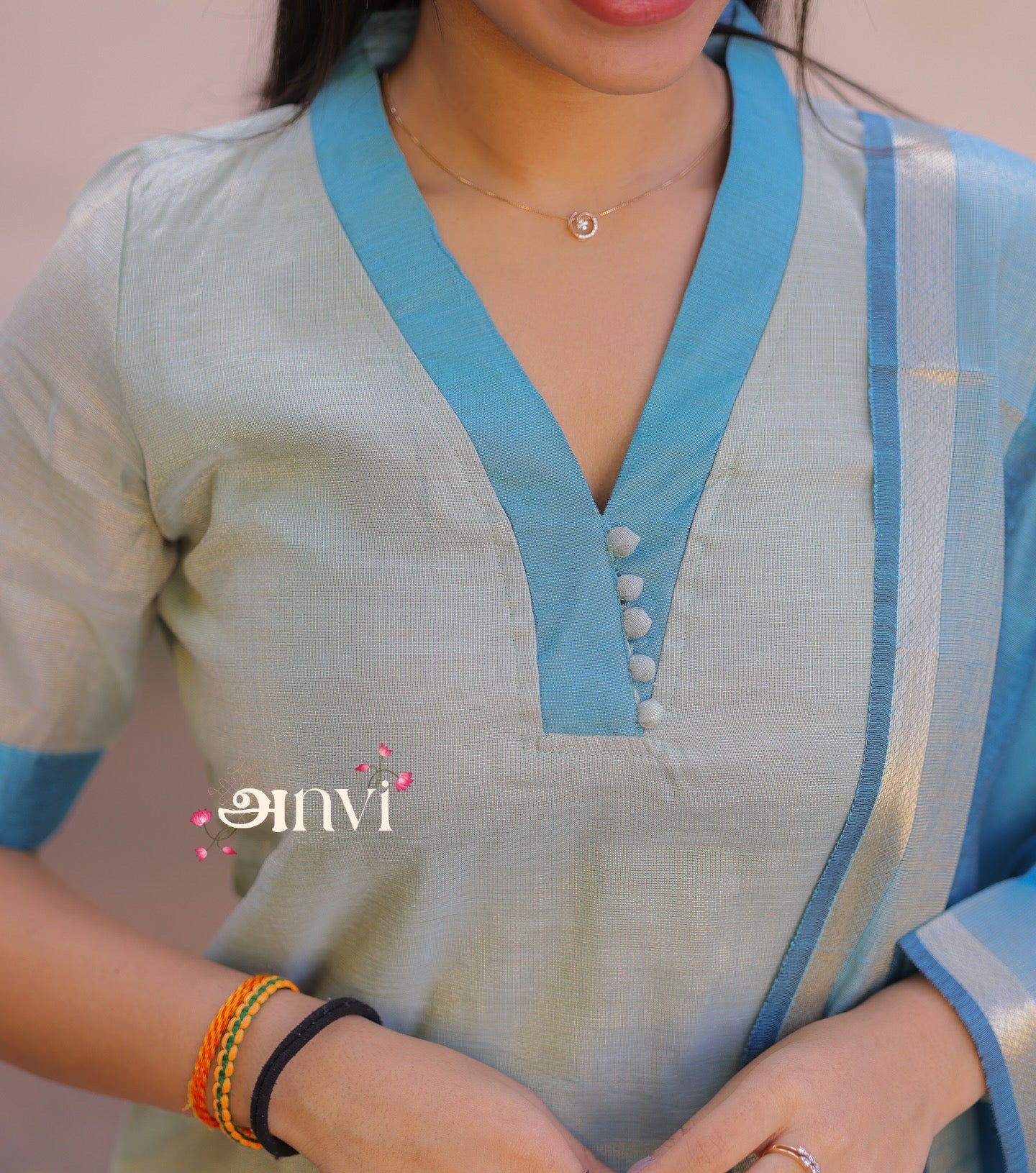 AL 490 Tissue Suit with duppatta (with lining)