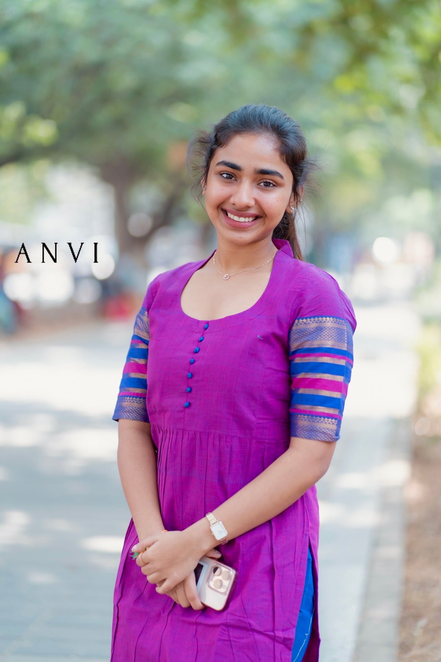 Mangalagiri cotton kurta set with duppatta