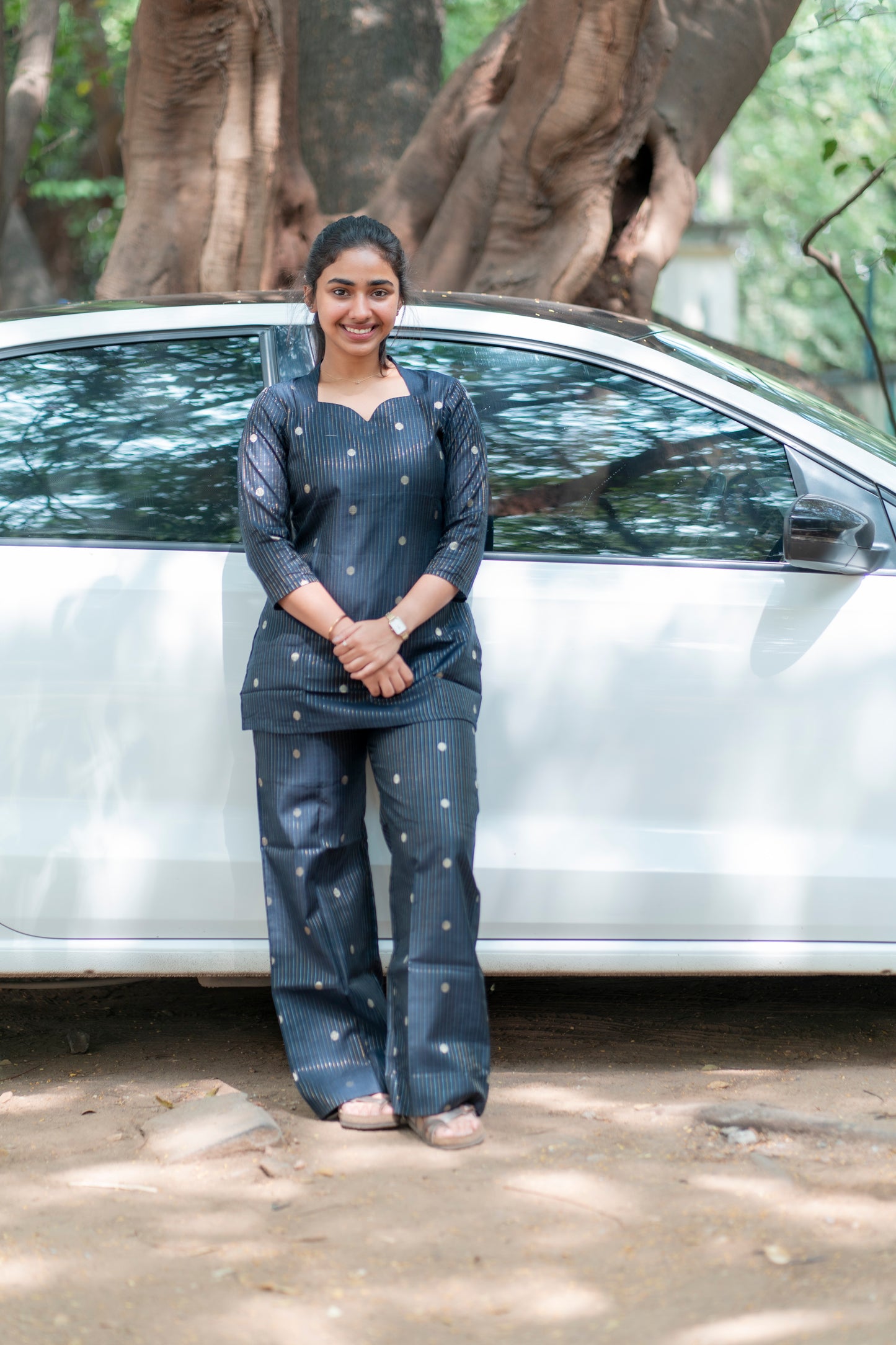 AL 364 Raw silk short co ords with lining