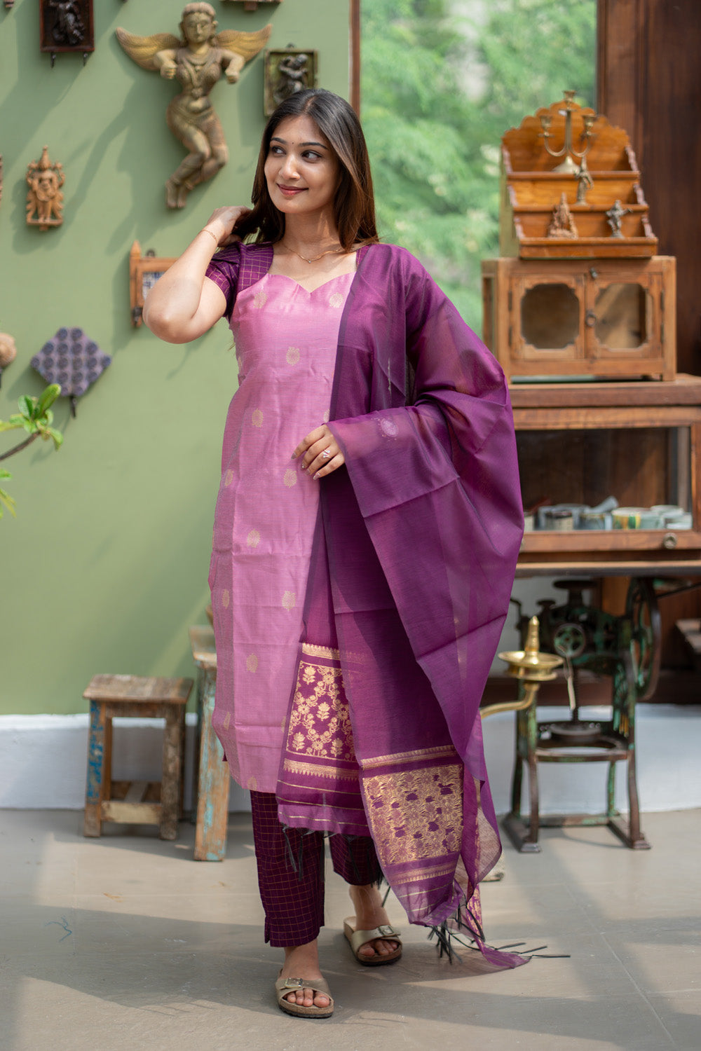 AL 612 Premium kora silk suit set (with lining)