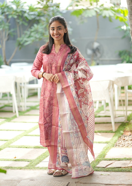 AL 524 Semi tussar kurta set wuth duppatta