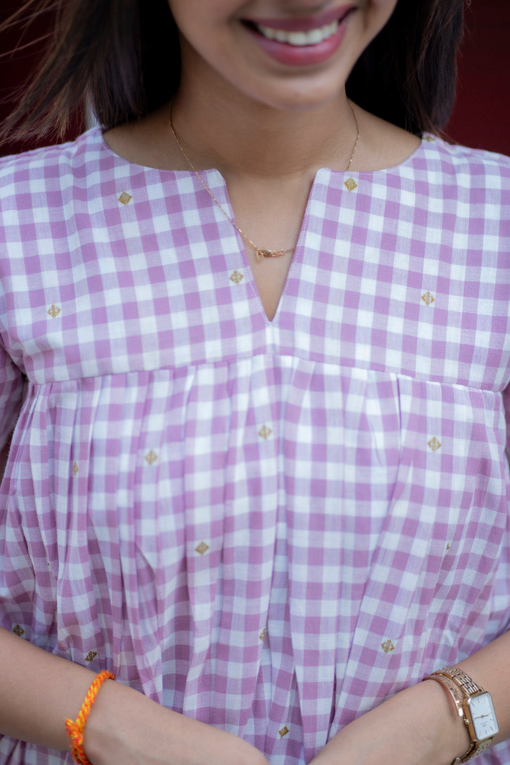 AL 584 cotton checks co ords with lining