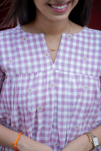 AL 584 cotton checks co ords with lining