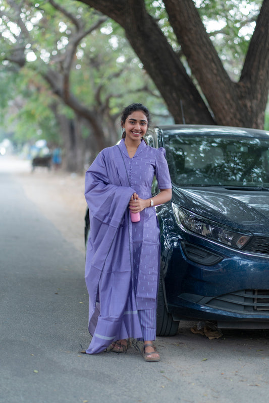 Raw silk kurta set with duppatta