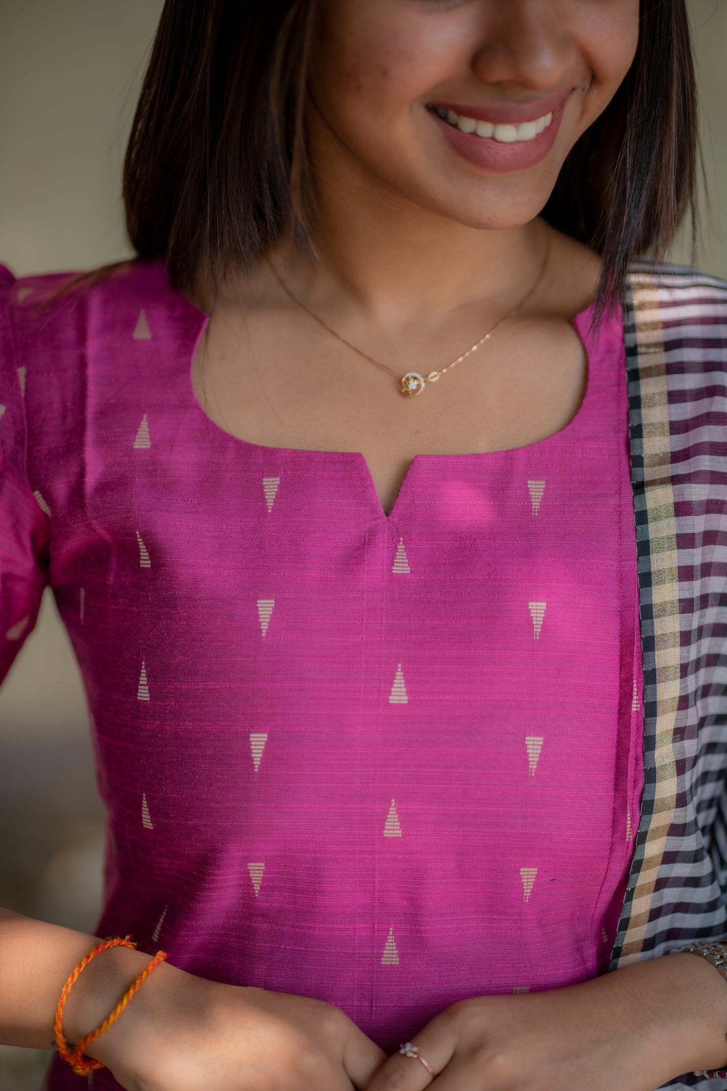 AL 552 Raw silk kurti with Dupatta (with lining )