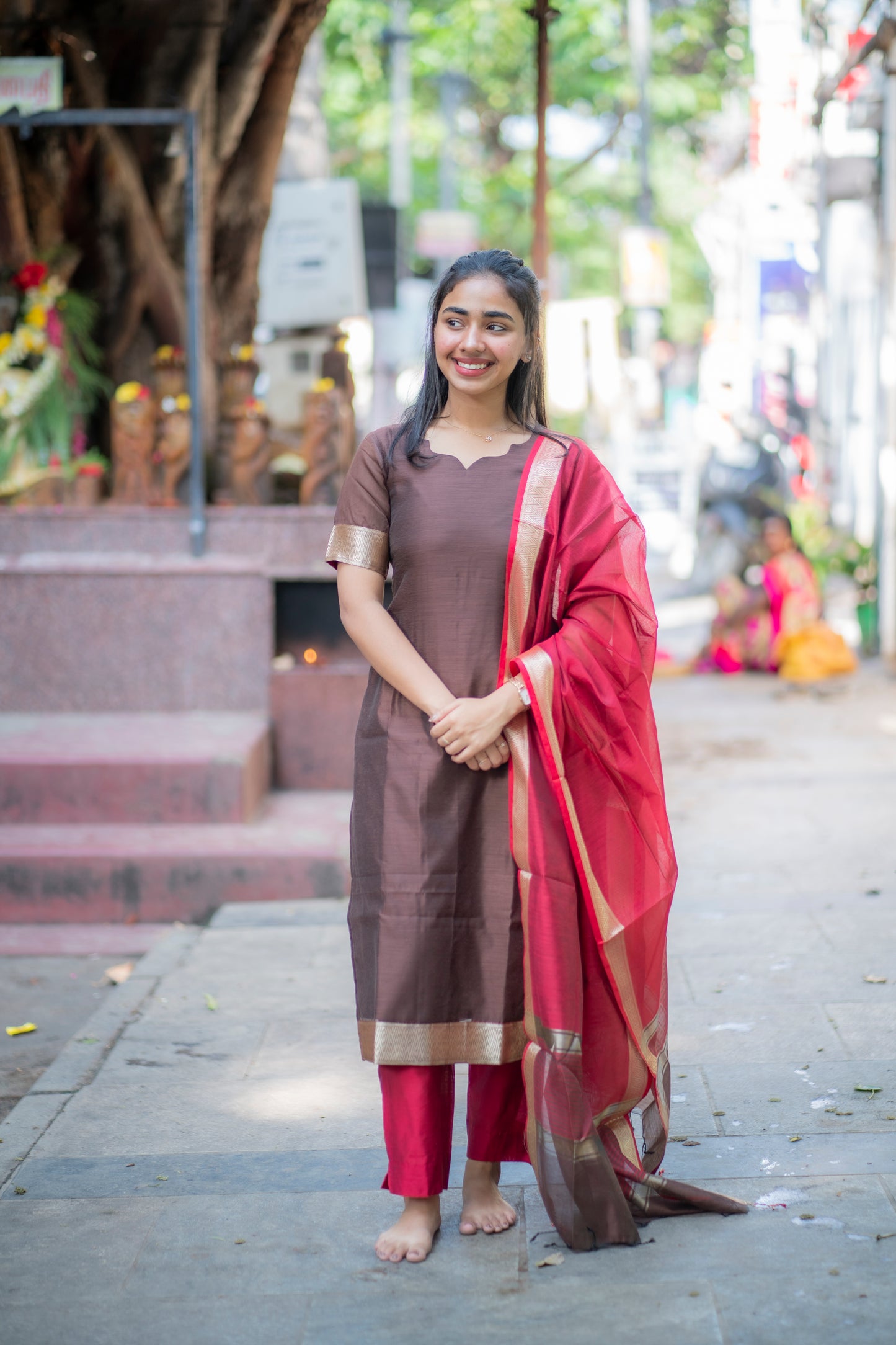 AL 512 Maheshwari silk suit with lining