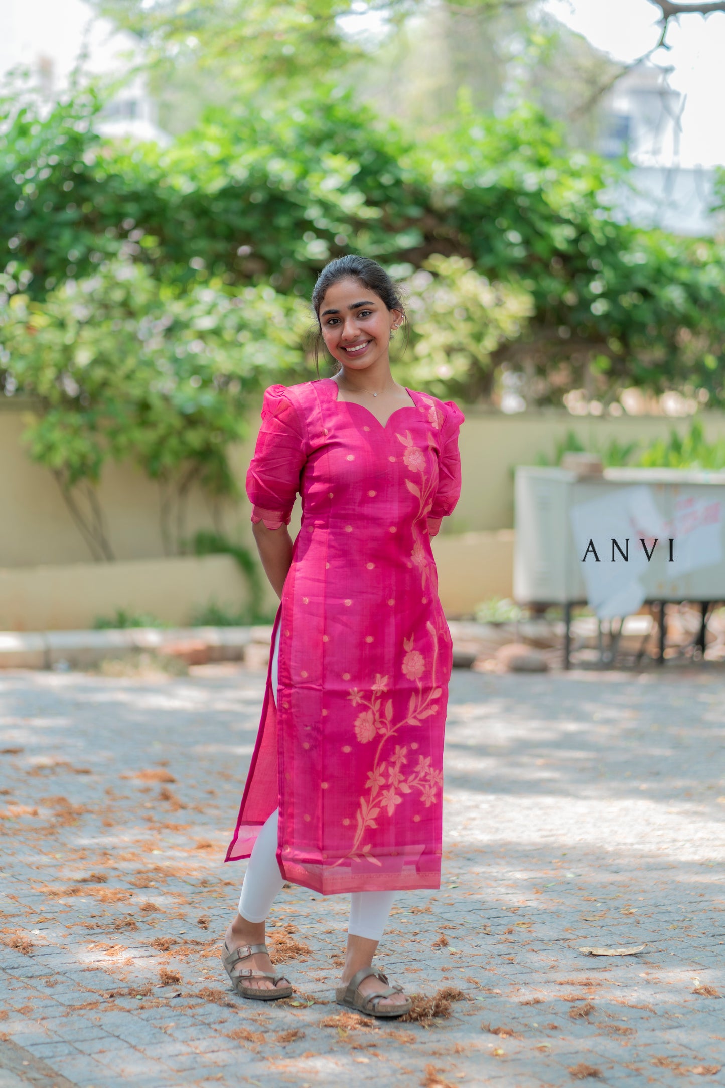 AL 413 Semi tussar kurti with duppatta (with lining)