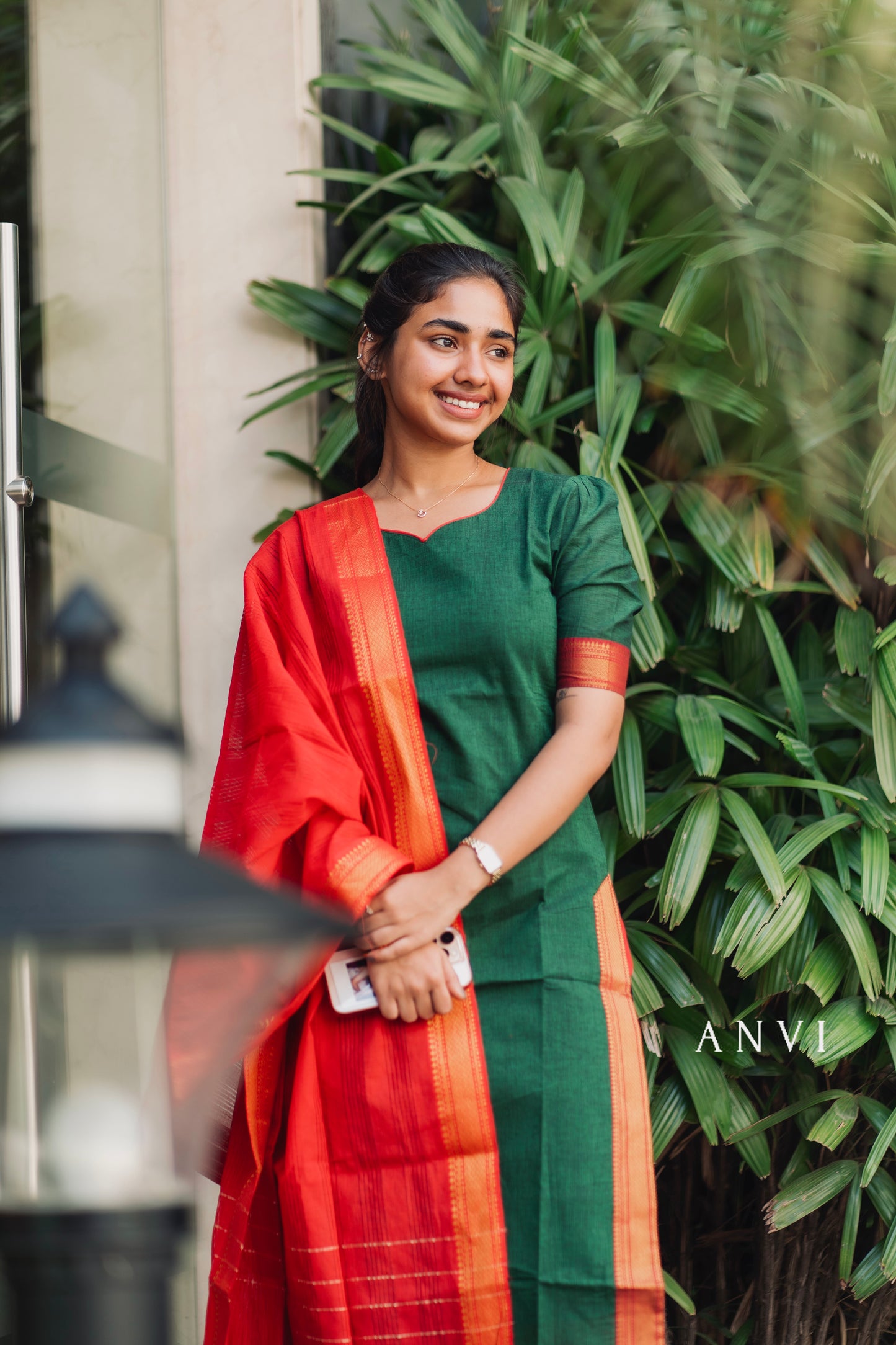 AL 392 Mangalagiri set with duppatta (with lining)