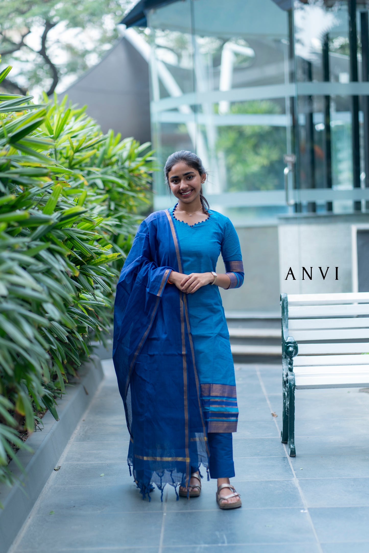 Al 380 Mangalagiri kurta set with duppatta (with lining) we