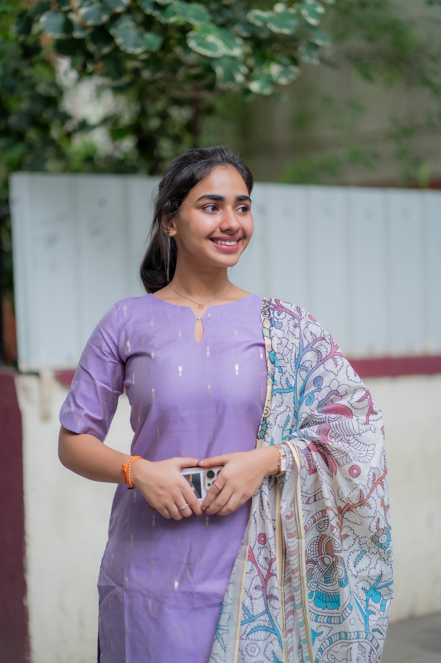 AL 453 Raw silk co ords with kalamkari dupatta