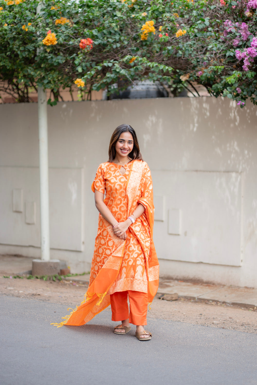 AL 603 Premium Banaras silk suit (with lining)