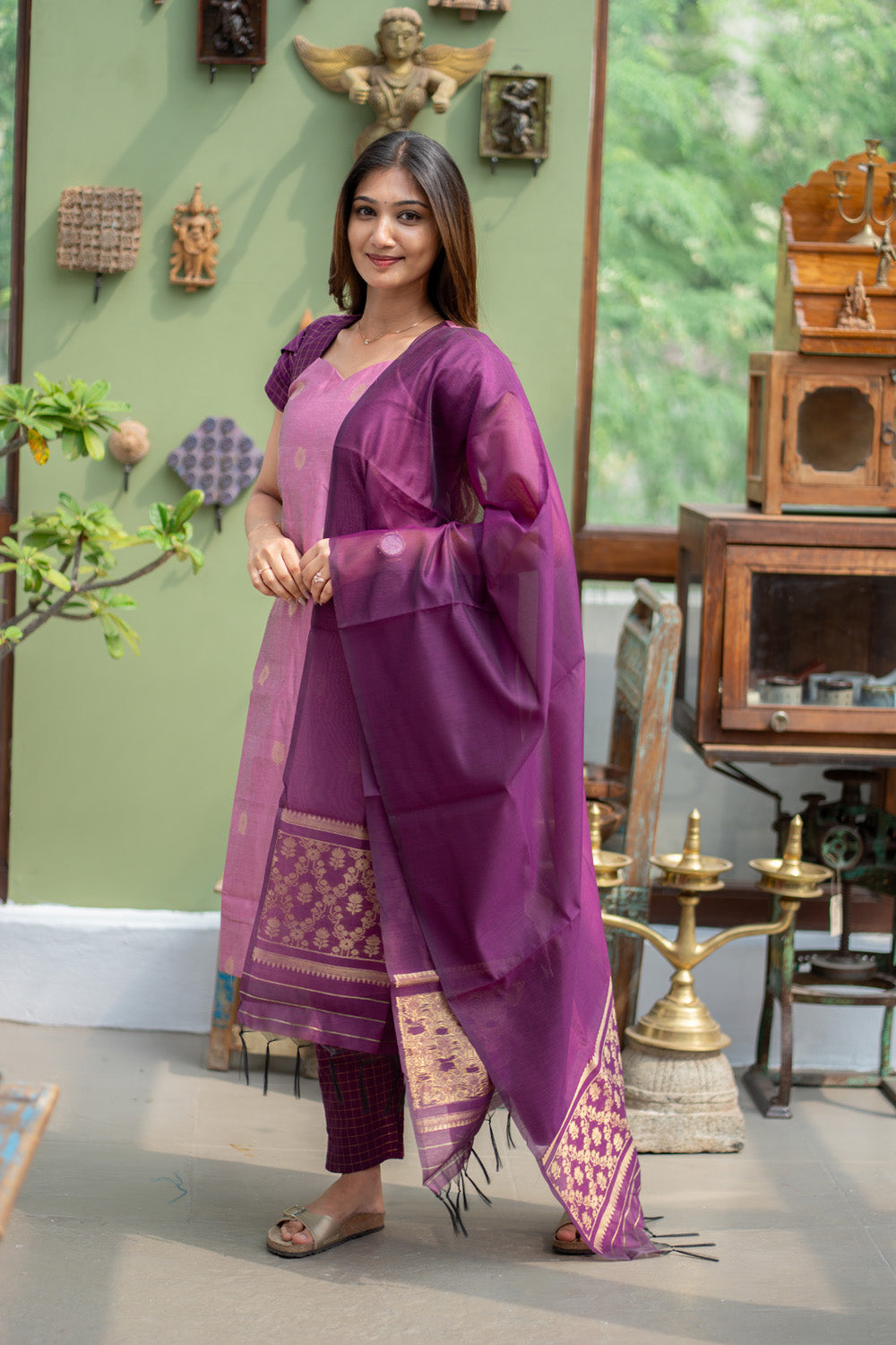 AL 612 Premium kora silk suit set (with lining)