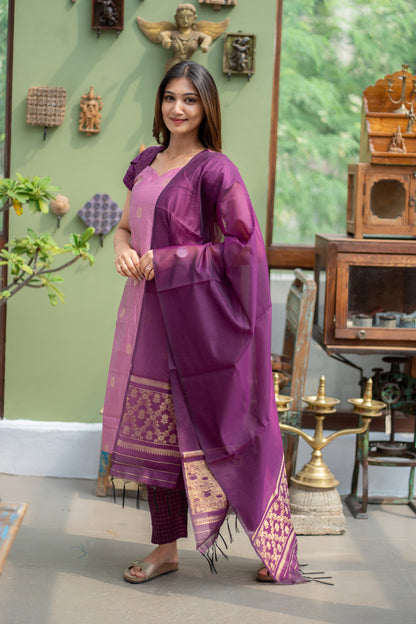 AL 612 Premium kora silk suit set (with lining)