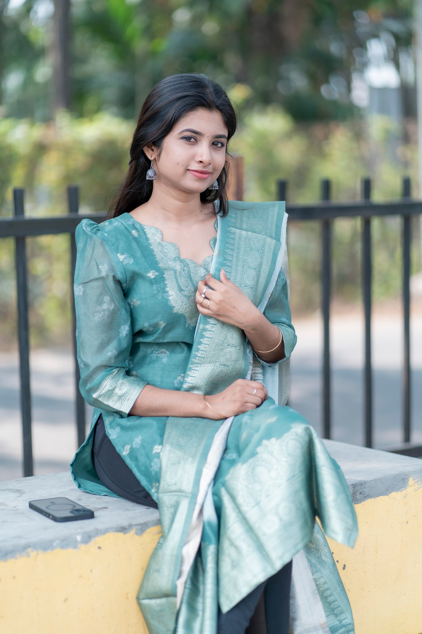 AL 352 Chanderi kurti with duppatta