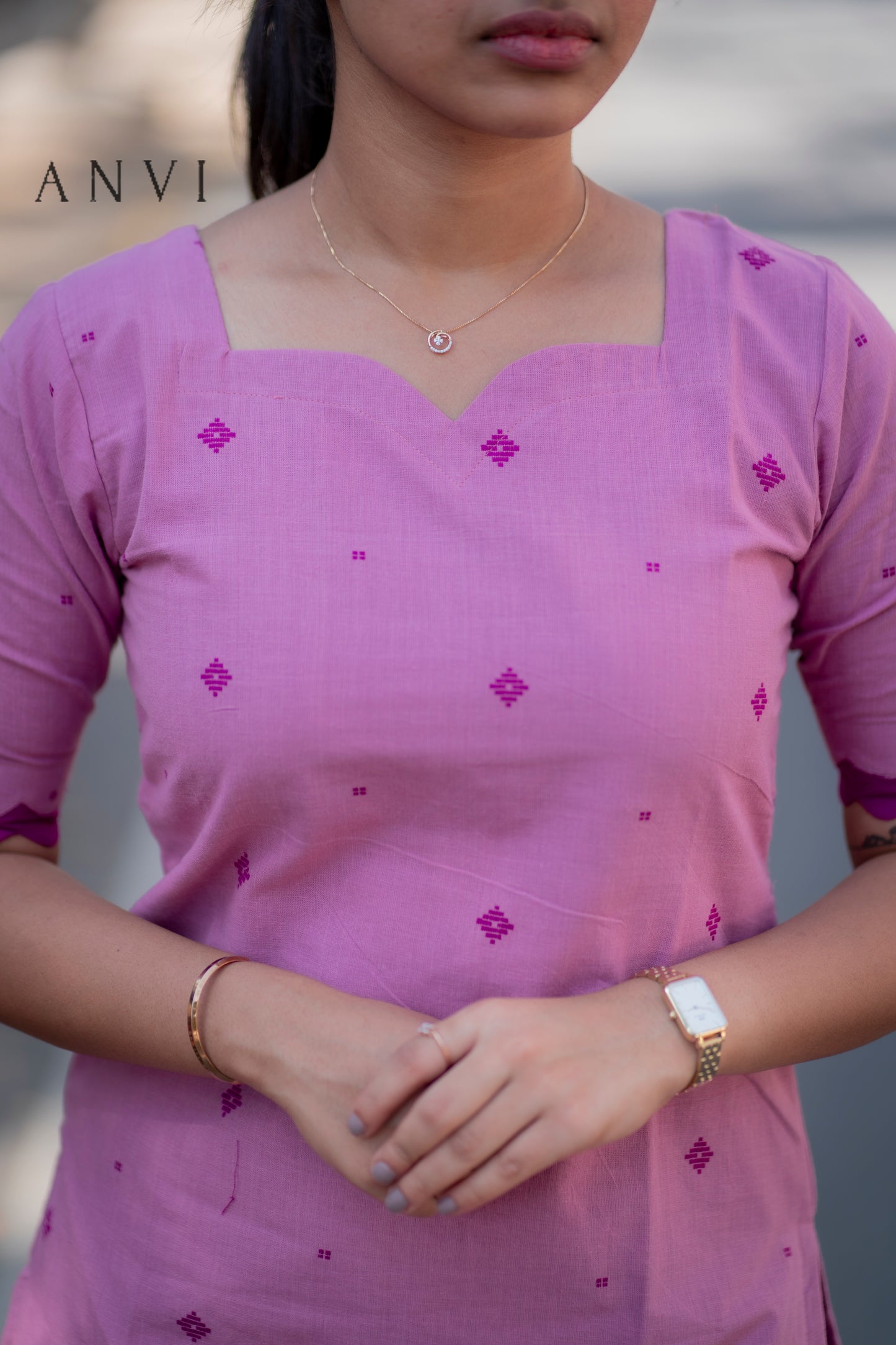 AL 389 Cotton kurta set with duppatta (with lining)