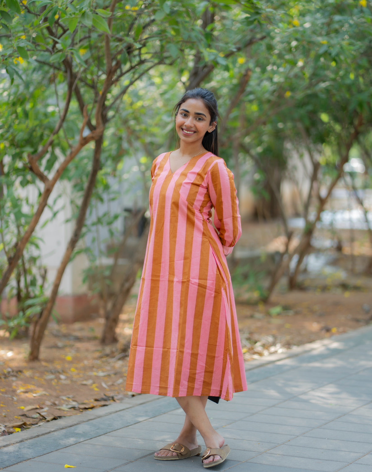 AL 564 Cotton A line maxi with lining