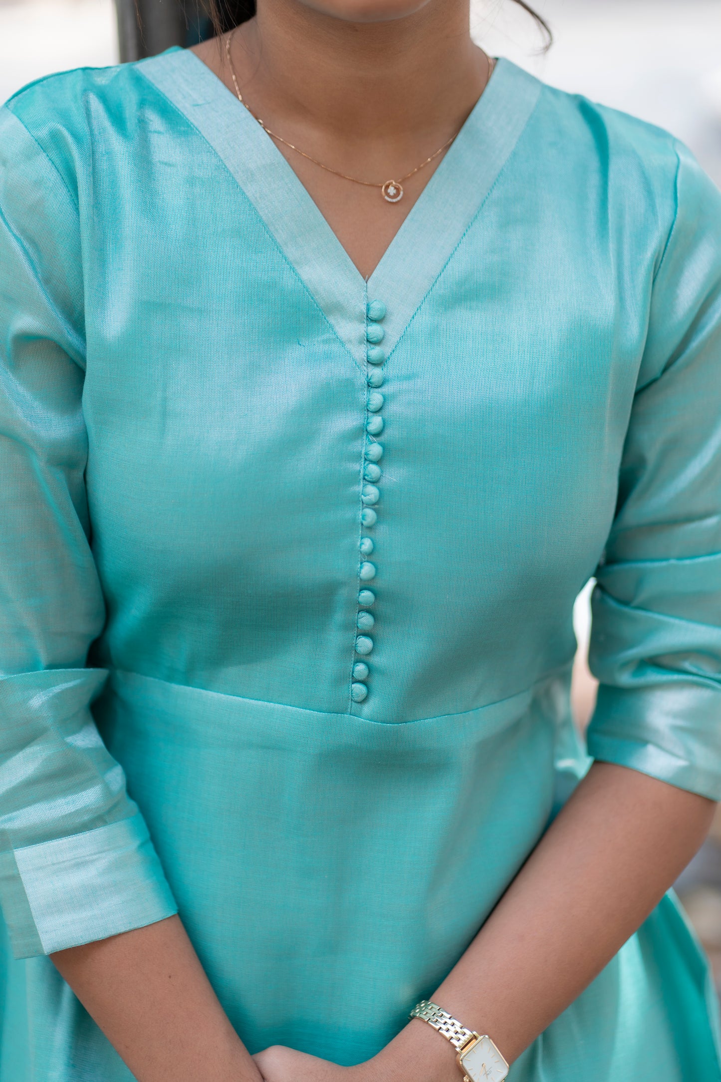 Premium Tissue A line kurti with lining