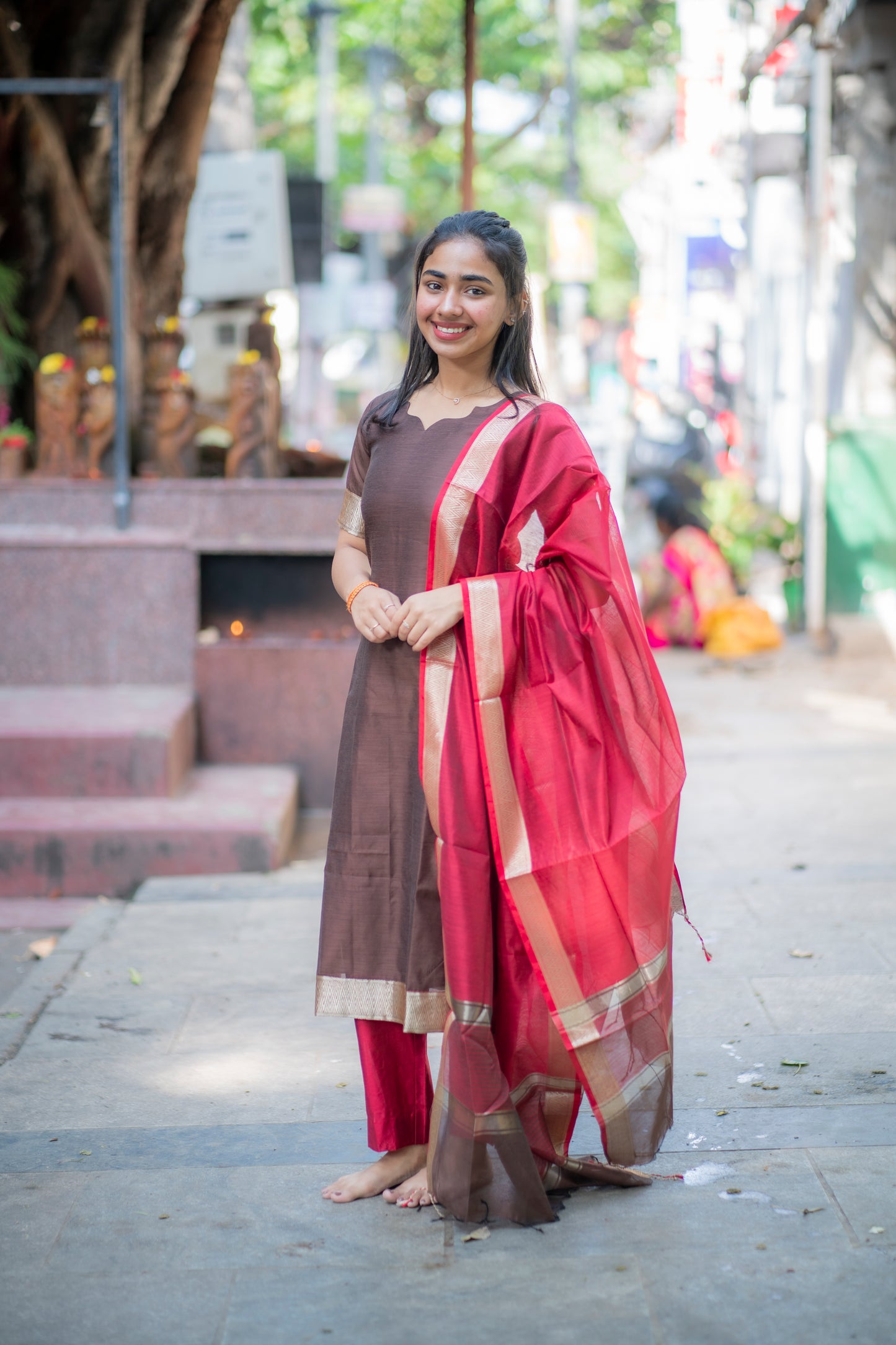 AL 512 Maheshwari silk suit with lining