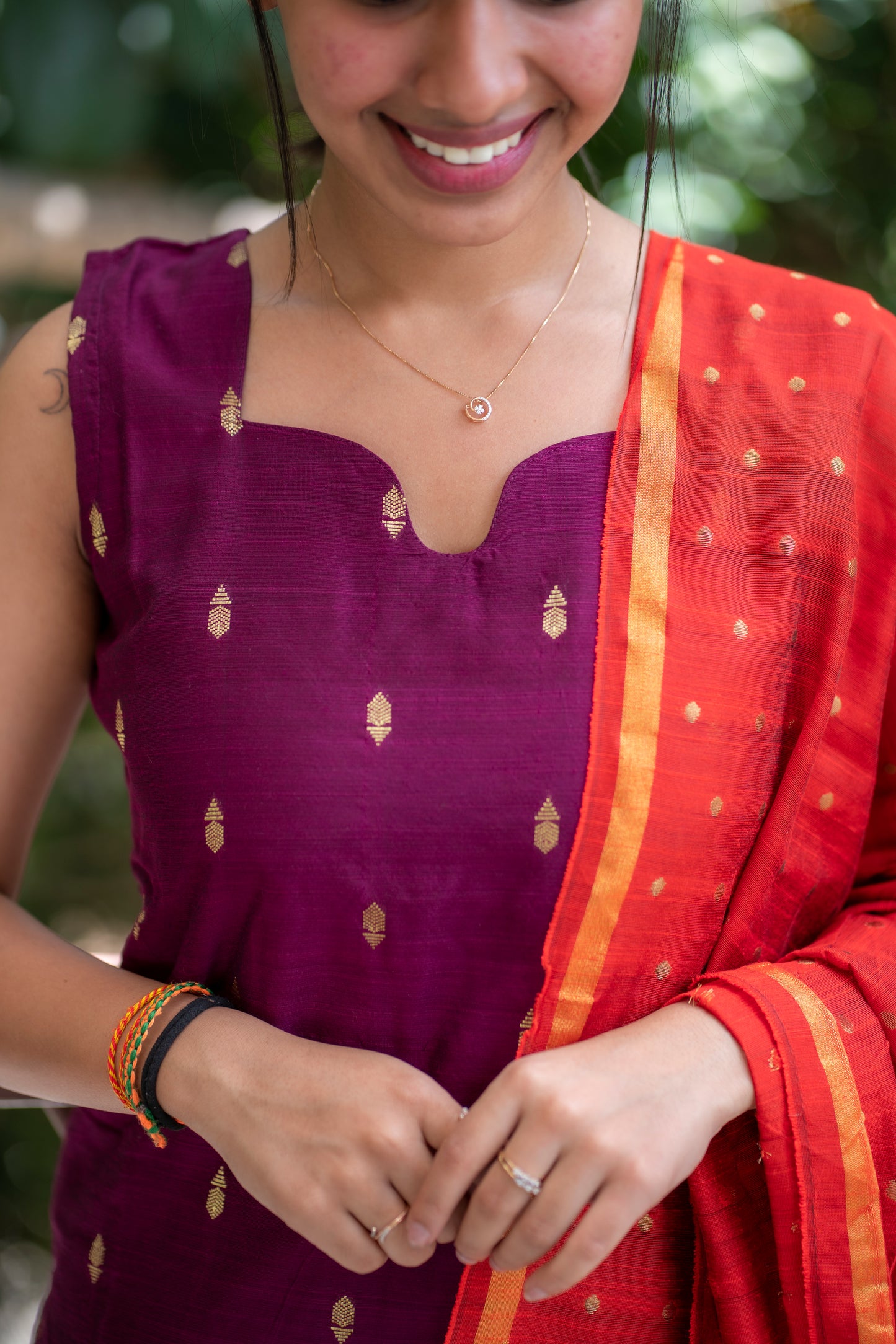 AL 507 Raw silk co ords with dupatta