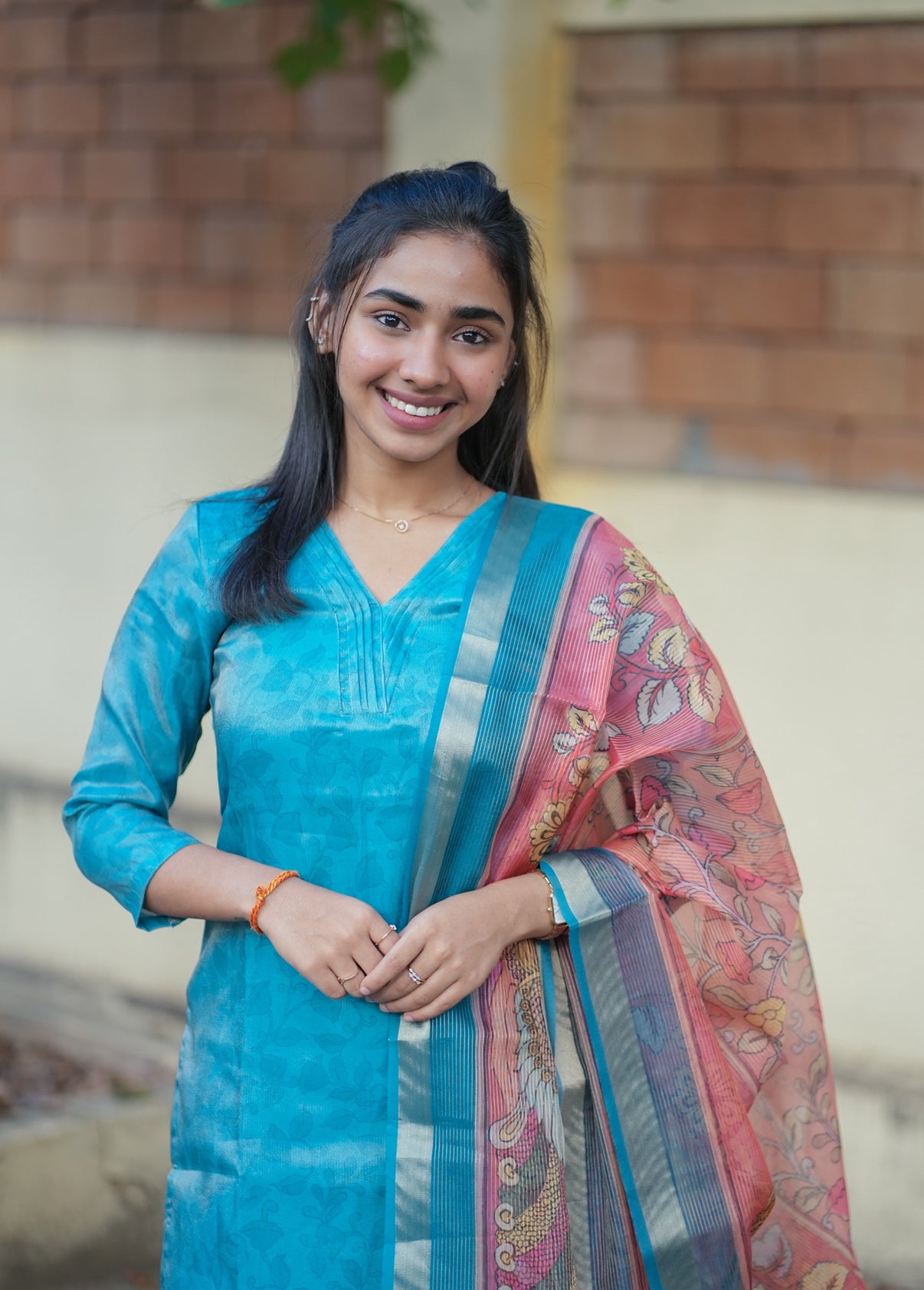 AL 535 Semi tussar kurta set with duppatta (with lining)