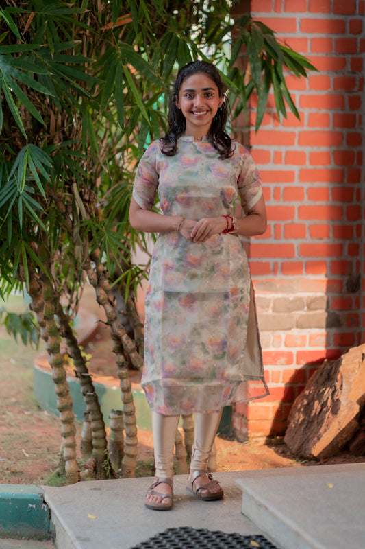 AL 303 Tissue kurti with lining