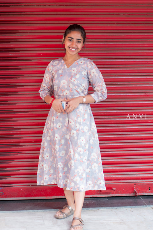 AL 400 Semi tussar maxi with lining