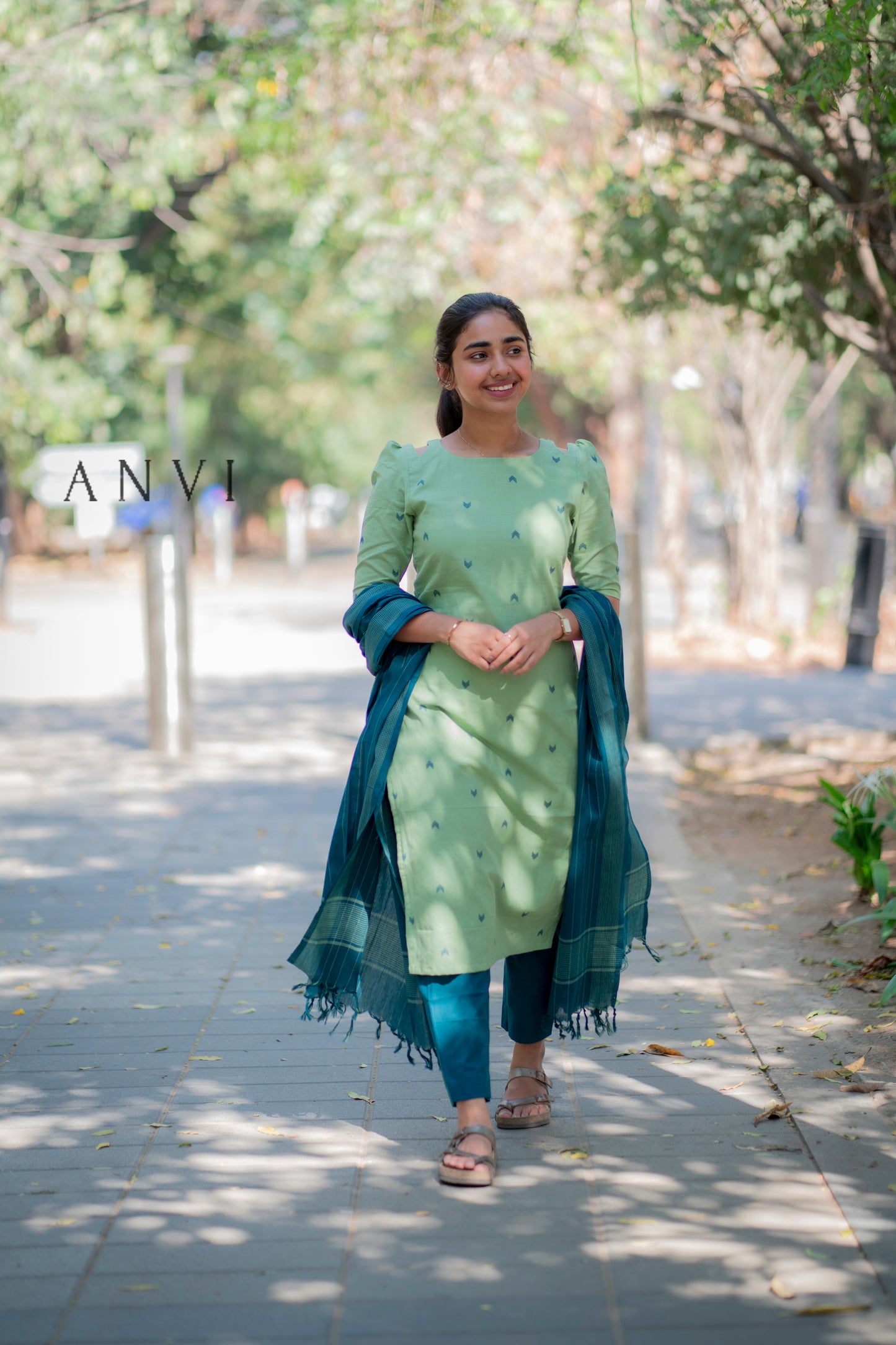 Al 390 Cotton kurta set with duppatta (with lining)