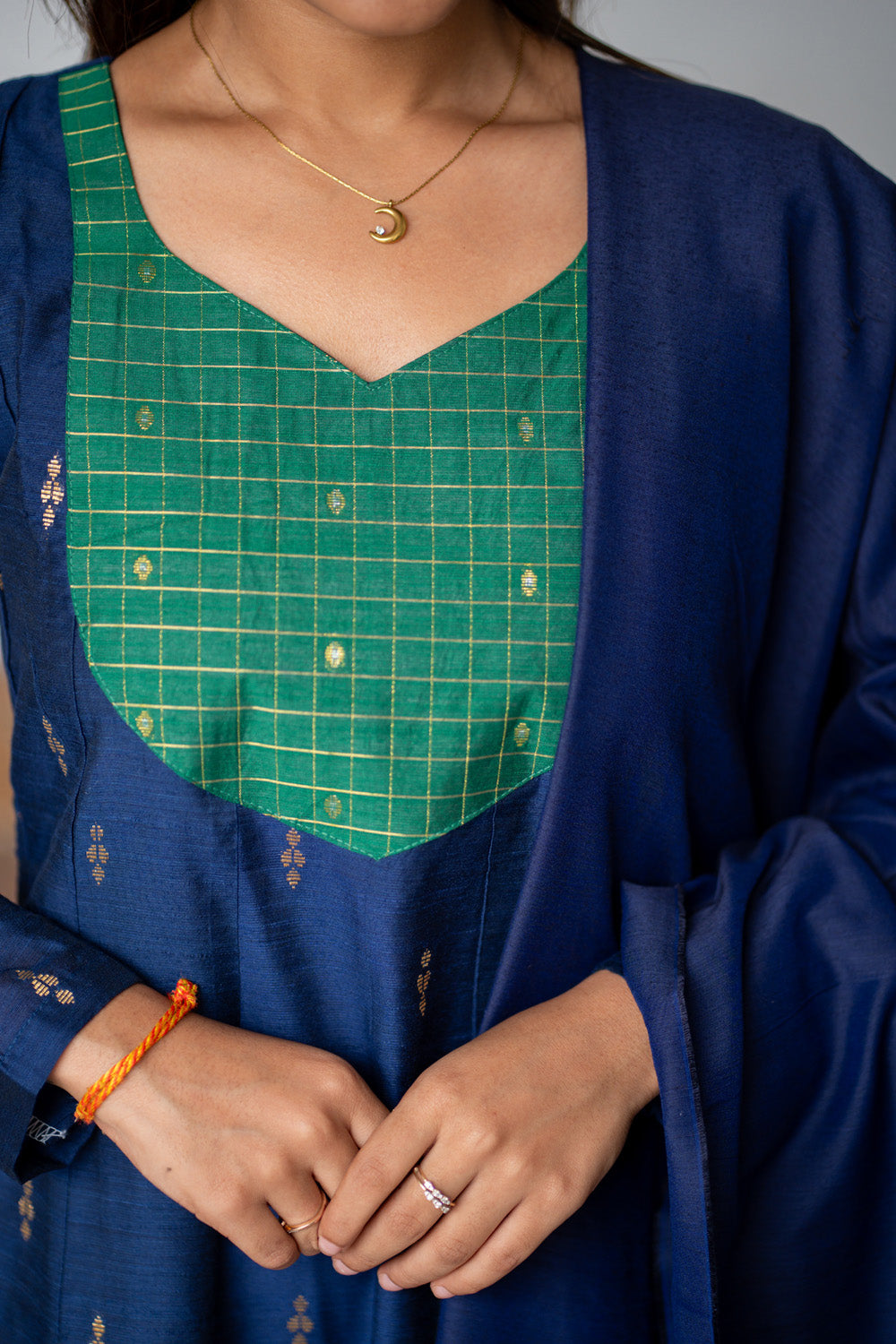 AL 611 Raw silk Anarkali with dupatta (with lining)