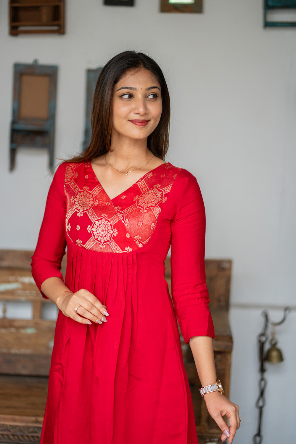 AL 617 Co ords with banaras patch (with lining)