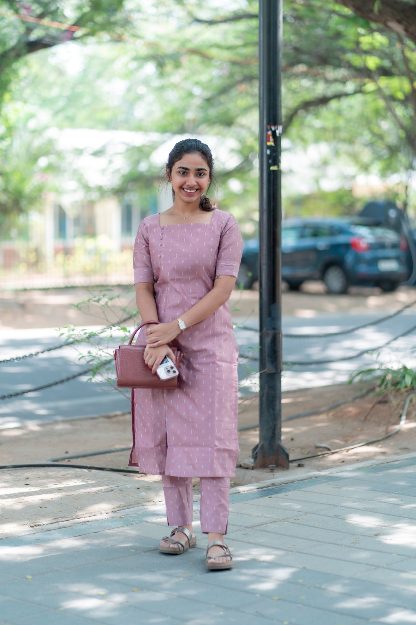 AL 346 Pink Silk co ords with lining