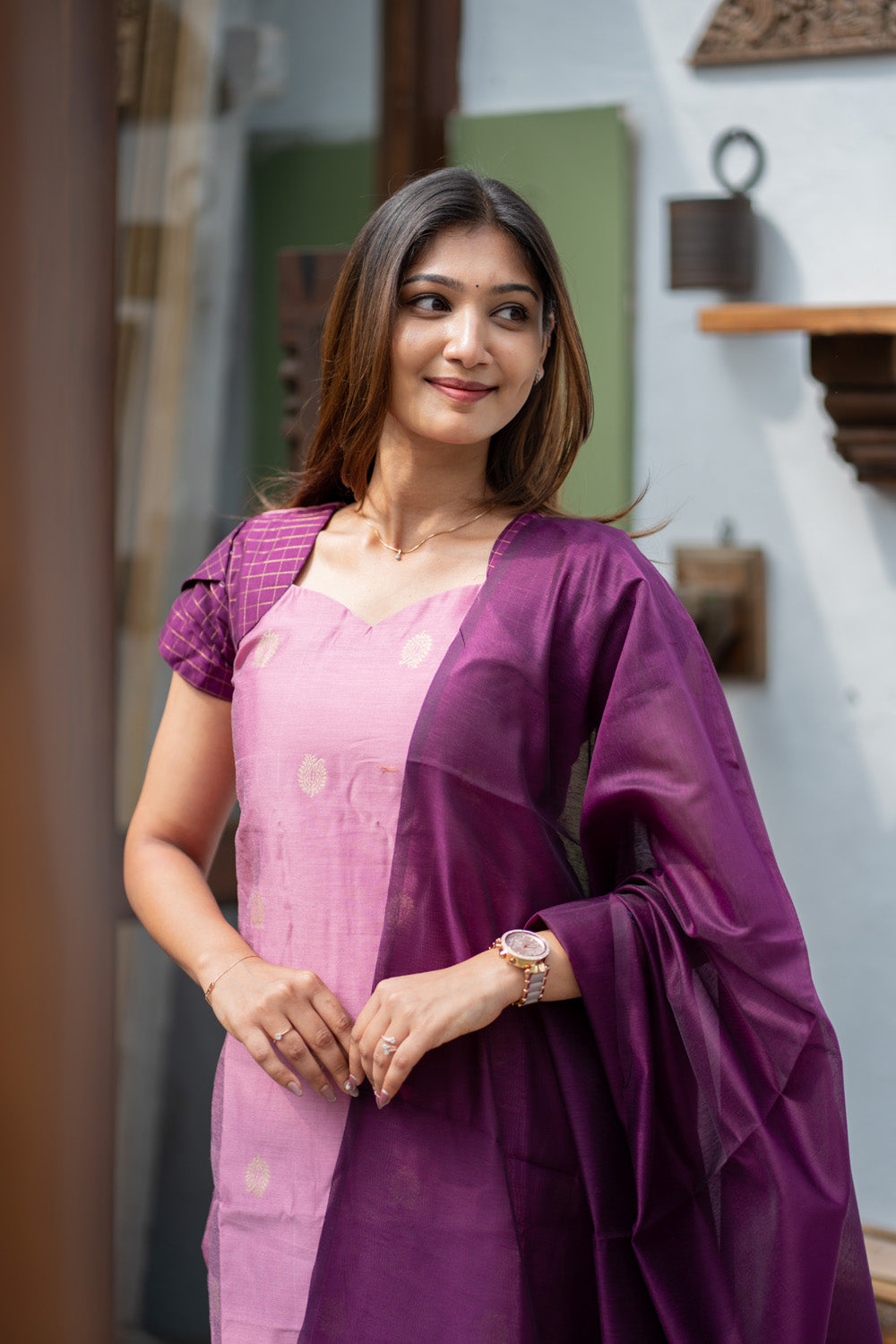 AL 612 Premium kora silk suit set (with lining)