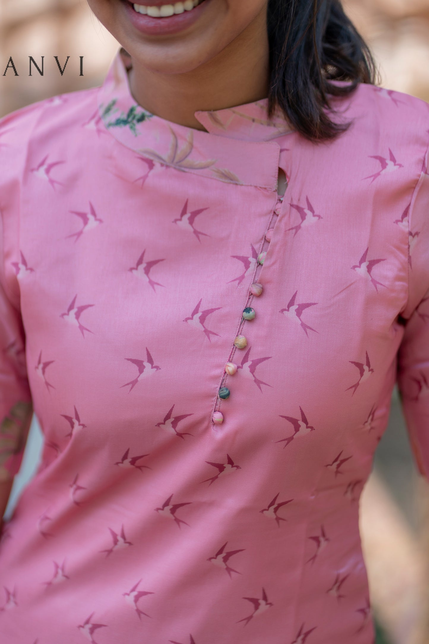 AL 427 Semi tussar co ords with lining