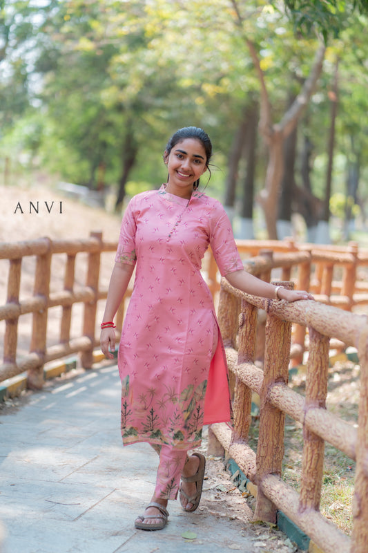 AL 427 Semi tussar co ords with lining