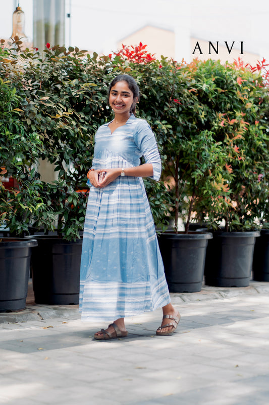 AL 386 Cotton maxi with elbow sleeves