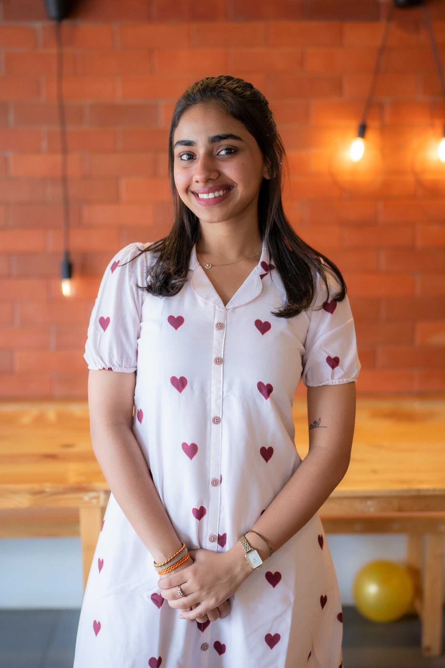 AL 478 cambric cotton heart maxi with lining