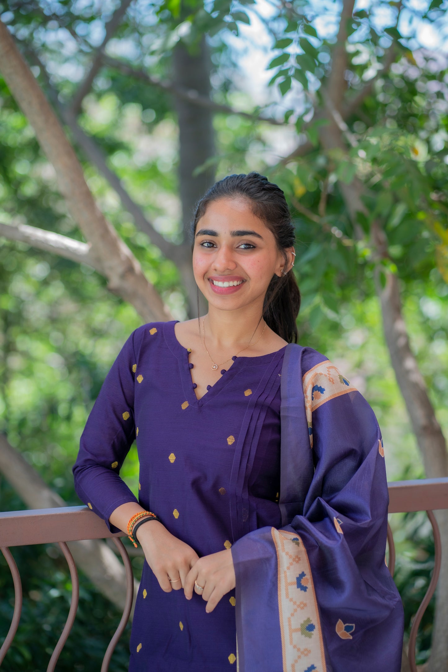 AL 505 Raw silk kurti set with silk dupatta