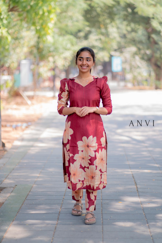 Semi tussar co ords with lining